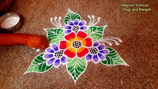 flower designs rangoli designs kolam designs bhavani srinivas vlogs and rangoli
