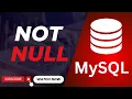 Not Null column MySql Tutorial E3Schools English