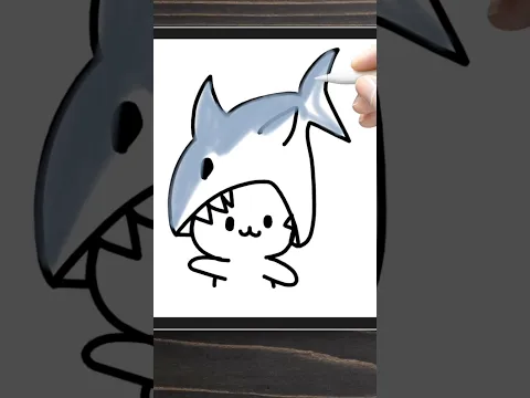 Dibujo fácil de un tiburón kawaii #kawaii #art #diy