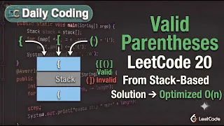 LeetCode 20 Valid Parentheses Stack Pattern Explained Java Interview Question