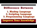 Diff between Programming Language Scripting Language Markup language