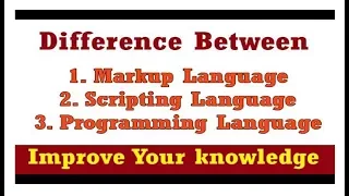 Diff between Programming Language Scripting Language Markup language