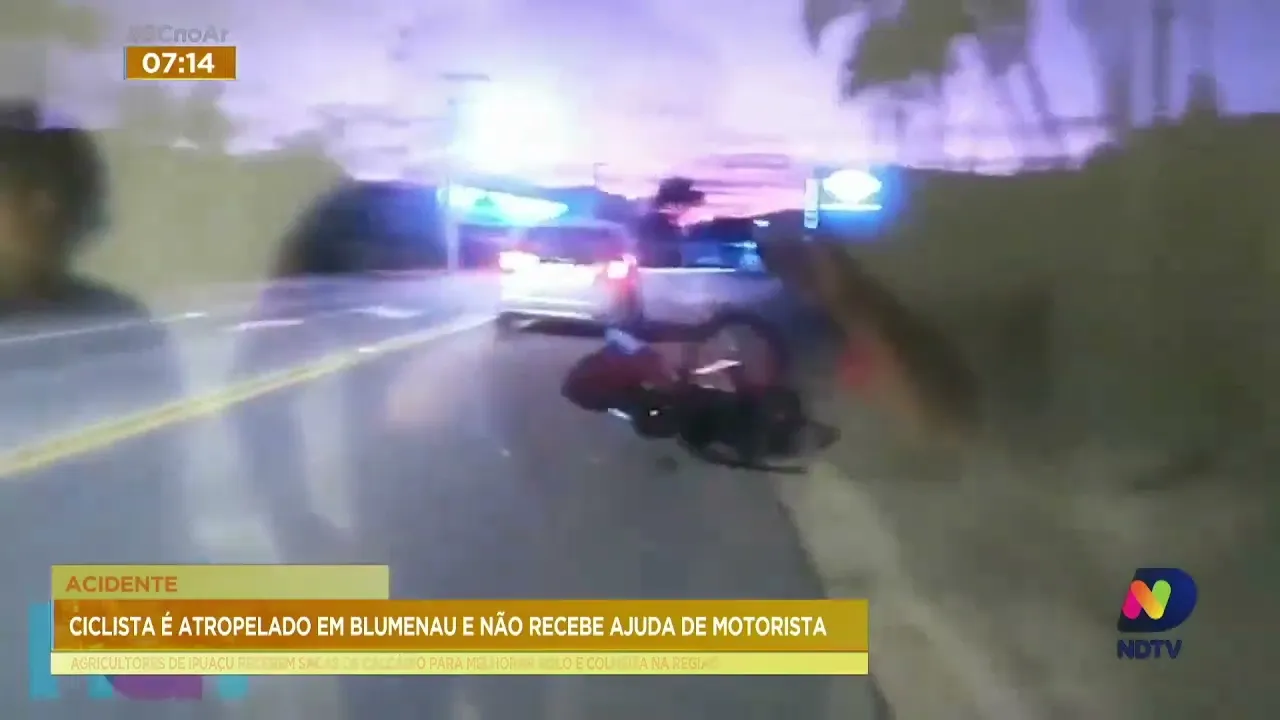 Ciclista é atingido por carro e motorista omite socorro em Blumenau