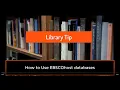 How to Use EBSCOhost databases