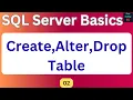 How to CREATE ALTER and DROP Tables in SQL Server