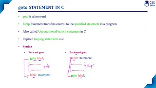goto Statement in C Forward goto and Backward goto Lec 83 C Programming Tutorials