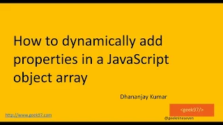 How to dynamically add properties in a JavaScript object array