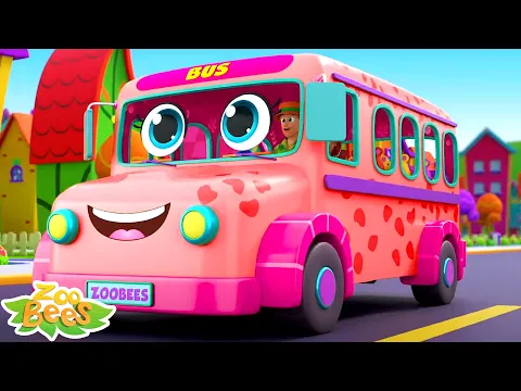 Download MP3 The Wheels On The Bus | Baby Bus Song | Nursery Rhymes and Kids Songs For Children With Zoobees