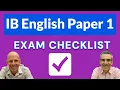 IB ENGLISH A Paper 1 Checklist - WATCH 5 MINUTES BEFORE EXAMS