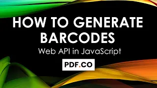 How to Generate Barcode in JavaScript using PDF co Web API