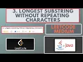 Leetcode 3 Longest Substring Without Repeating Characters Medium Java Solution