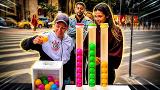 Desafio complete o tubo com a bolinha 