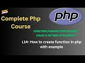 L-14 Master PHP Functions Syntax Parameters Default Values Return Statements More