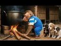 Download Lagu Monkey busy taking care of puppies! Becomes a single dad by accident