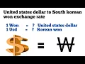 Dollar to won won to Dollar dollar to won United states dollar to korean won exchange rate