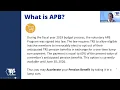 Accelerated Pension Benefit APB Program Webinar