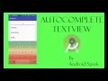 AutoCompleteTextView added with String Array in Android