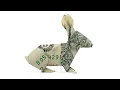 Dollar bill Origami Rabbit John Montroll