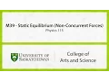 Experiment M39 Static Equilibrium Non-Concurrent Forces