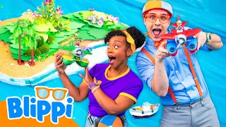Blippi and Meekah’s Vehicle Challenge ✈️⛵ Planes & Boats for Kids!