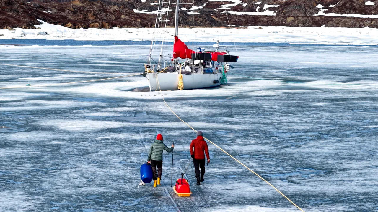 After 181 Days Frozen In, the Ice Breaks up