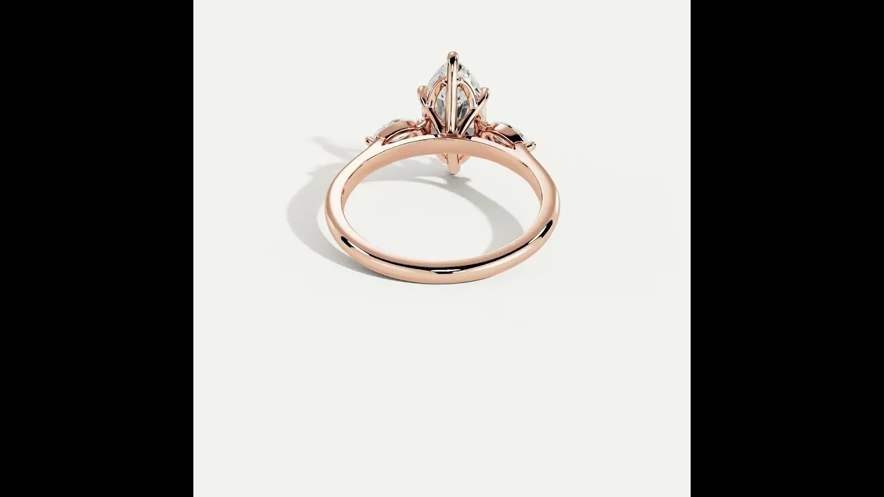 Charlotte丨Marquise Lab-Grown Diamond Three-Stone Engagement Ring