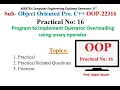 Practical-16 Program to implement Operator Overloading using unary operator MSBTE OOP 22316