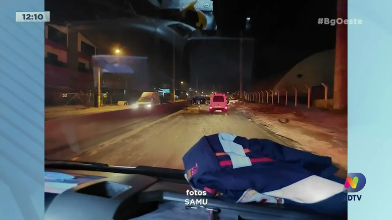 Samu atende capotamento com homem ferido na Avenida Leopoldo Sander em Chapecó