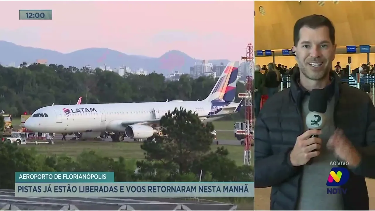 Pistas do aeroporto de Florianópolis estão liberadas