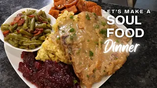 Soul Food | Smothered Pork Chops Cornbread Dressing Green Beans