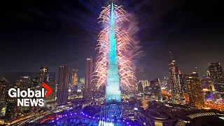 Download New Year's 2024: Dubai puts on dazzling fireworks show from iconic Burj Khalifa MP3