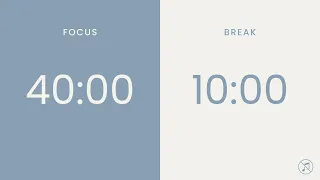 40 10 Pomodoro Timer 4 X 40 Min Focus Study Reflection Productivity 