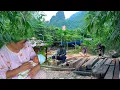 Download Lagu DAU received help from KONG \u0026 PHIN to carve wood and prepare to build a house. 10-day-old daughter