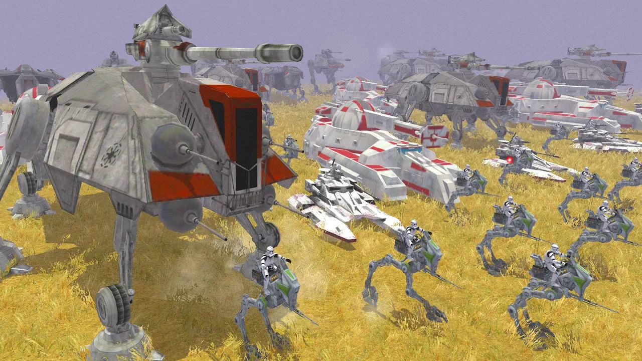 Largest Clone Army Tank Invasion EVER! - Men of War: Star Wars Mod Battle Simulator