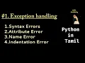 syntax error in Python Tamil Indentation error in Python Tamil