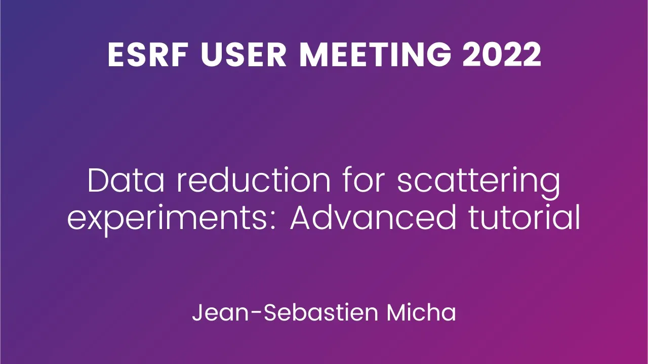 Data reduction for scattering experiments: Advanced tutorial