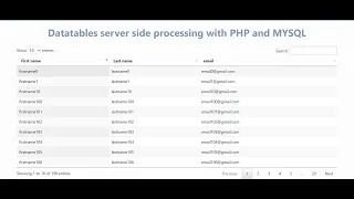 Datatables using PHP and MYSQL server-side processing
