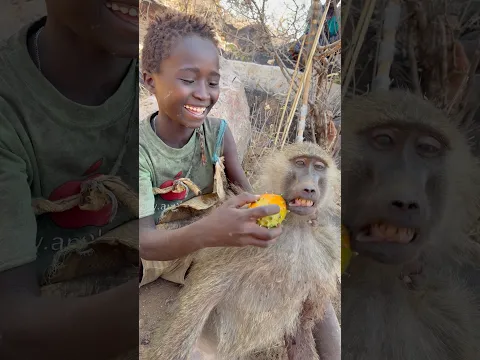 A young Hadzabe boy learning the traditional art of hunting baboon. 🏹🐒🌿