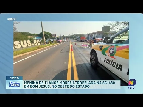 Criança de 11 anos morre em acidente na SC-480, em Bom Jesus