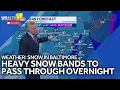 Heavy snow bands overnight in Baltimore
