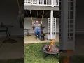 Man swings and falls into fire 🔥 😳
