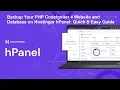 Backup Your PHP CodeIgniter 4 Website and Database on Hostinger hPanel Quick Easy Guide