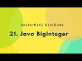 21 BigNumber - Java BigInteger Hindi