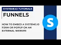 How to embed a systeme io form or popup on an external website systeme io tutorials