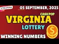 Virginia Cash Pop Lottery Results For - 05 Sep 2025