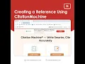 Creating a Reference Using CitationMachine