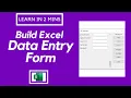 How to create Easy Data Entry Forms in Excel in 2022