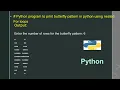 Python program to print butterfly pattern in python using nested For loops