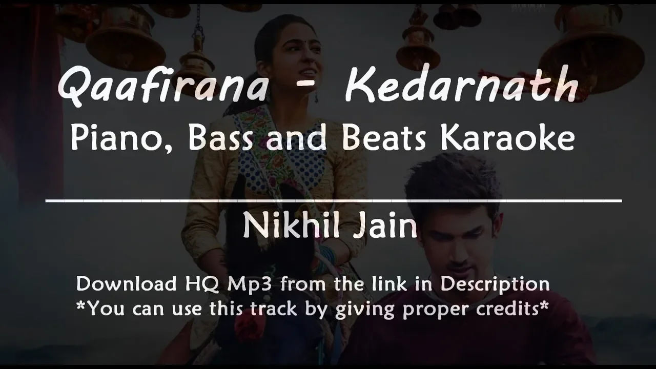 Qaafirana - Kedarnath | Karaoke with Lyrics | Piano Beats and Bass