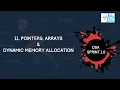 Class 11 Pointers Arrays Dynamic Memory Allocation Week 4 DSA SPRINT 1 0